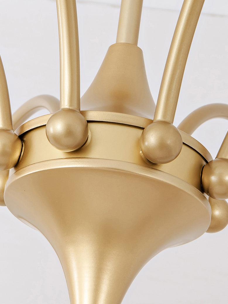 Lustra Chandelier Sculptural Glass Gold Modern 8-Light - Letslighting
