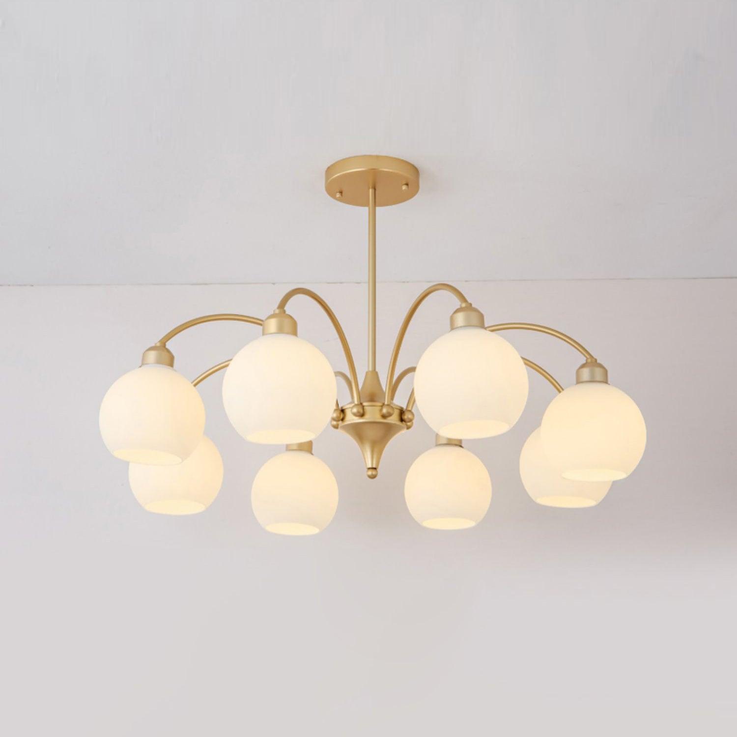 Lustra Chandelier Sculptural Glass Gold Modern 8-Light - Letslighting