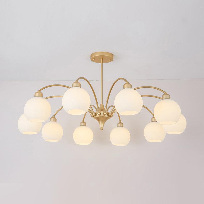 Lustra Chandelier Sculptural Glass Gold Modern 8-Light - Letslighting