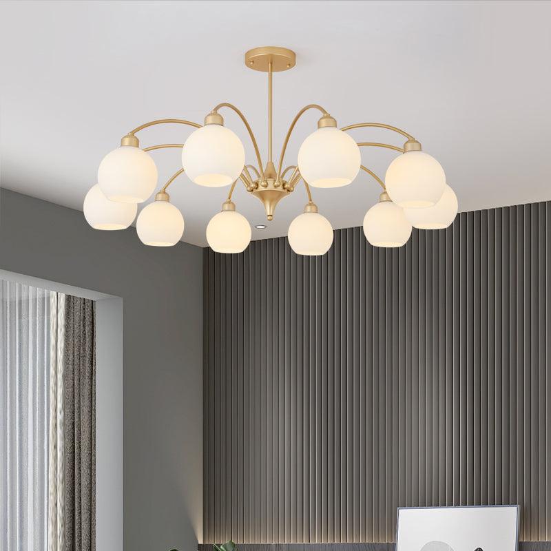 Lustra Chandelier Sculptural Glass Gold Modern 8-Light - Letslighting