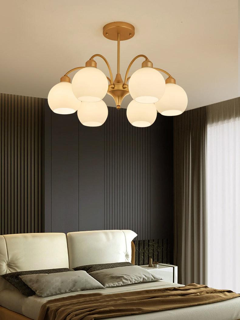 Lustra Chandelier Sculptural Glass Gold Modern 8-Light - Letslighting