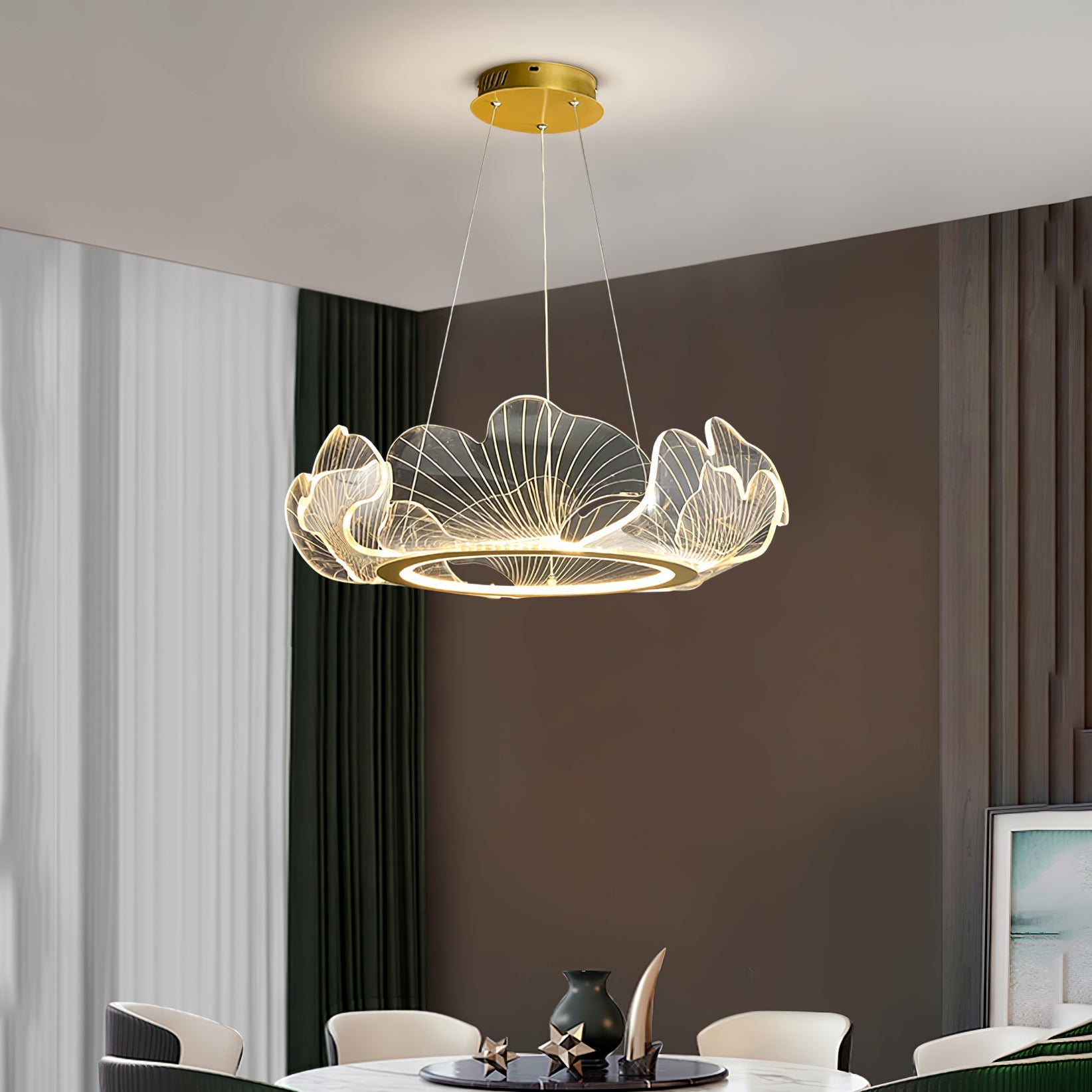 Lustra Pendant Lamp Frosted Acrylic Floral Ring - Letslighting