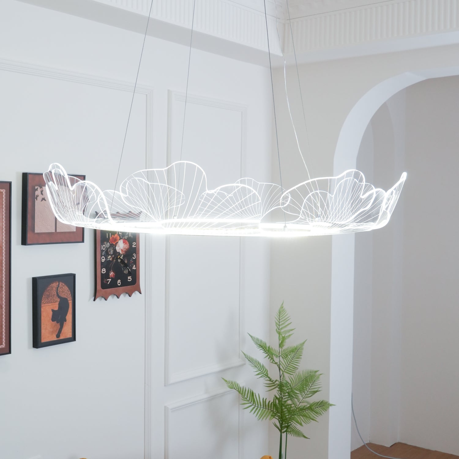 Lustra Pendant Lamp Frosted Acrylic Floral Ring - Letslighting
