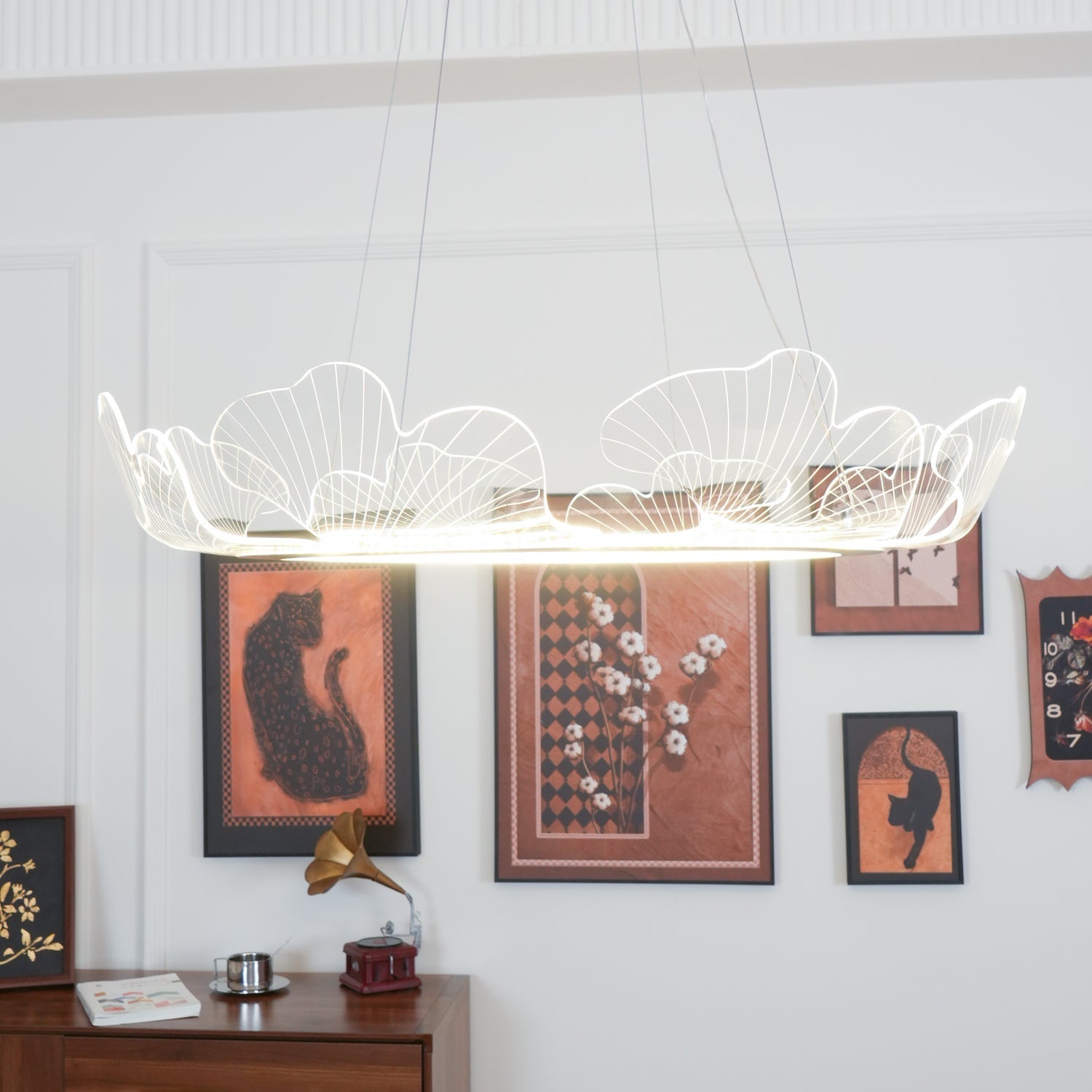 Lustra Pendant Lamp Frosted Acrylic Floral Ring - Letslighting