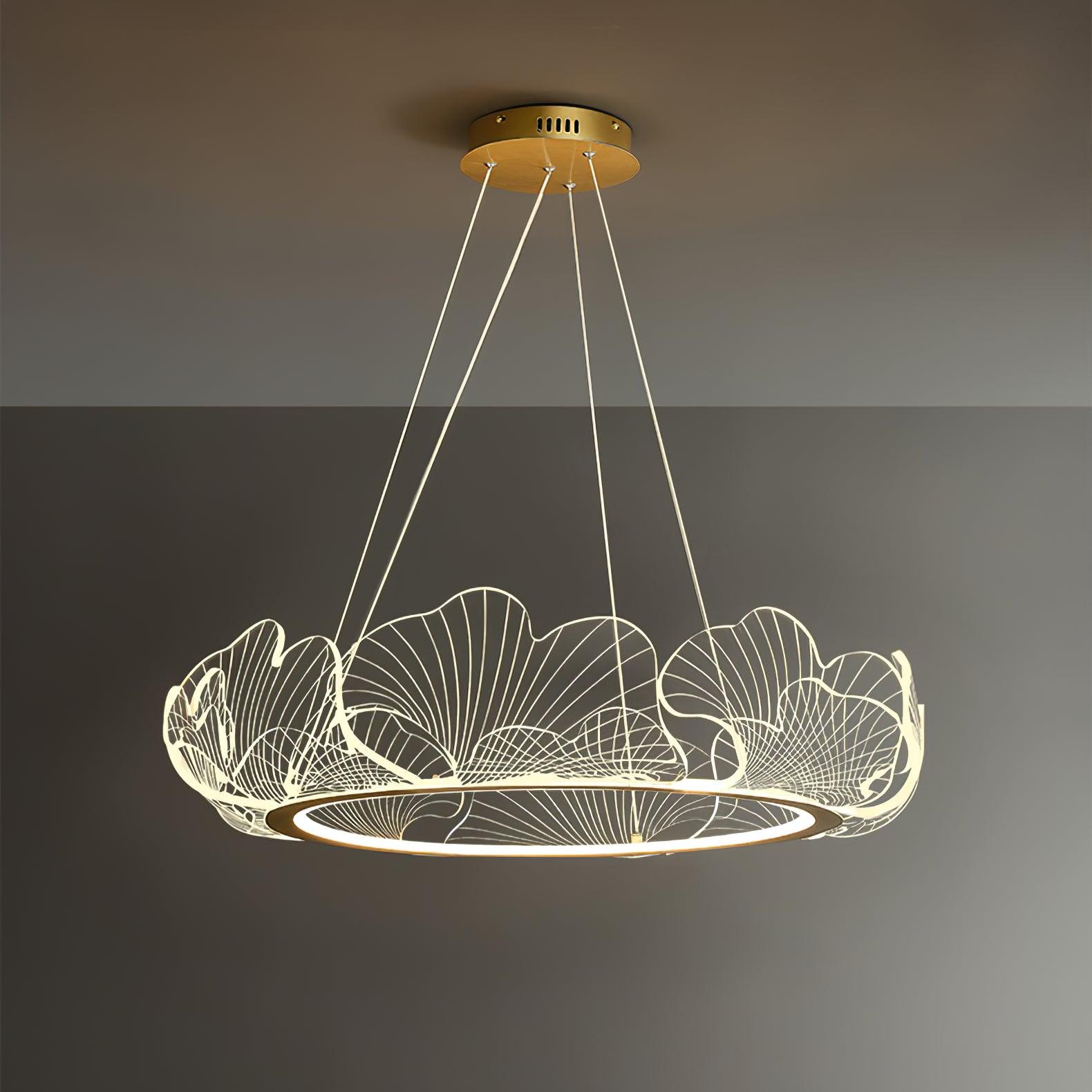 Lustra Pendant Lamp Frosted Acrylic Floral Ring - Letslighting