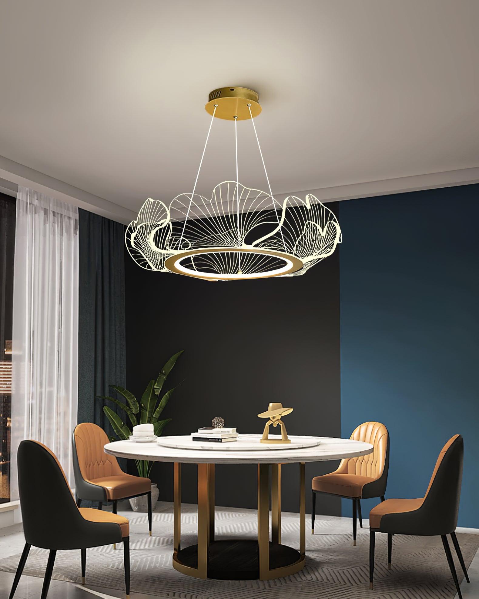 Lustra Pendant Lamp Frosted Acrylic Floral Ring - Letslighting
