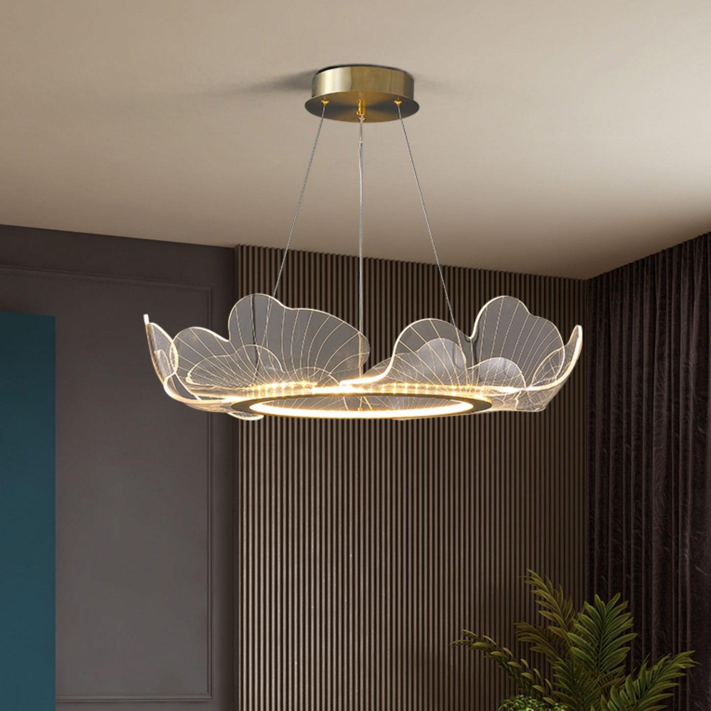 Lustra Pendant Lamp Frosted Acrylic Floral Ring - Letslighting