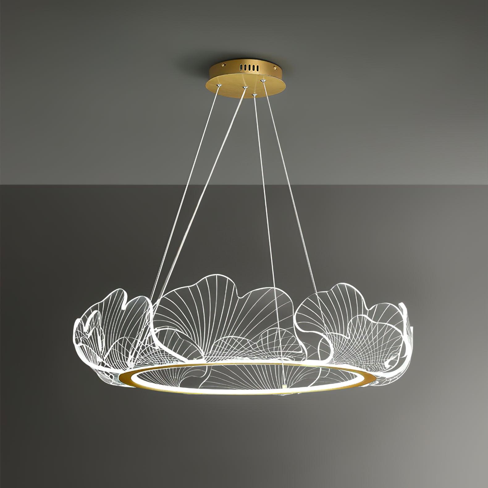 Lustra Pendant Lamp Frosted Acrylic Floral Ring - Letslighting