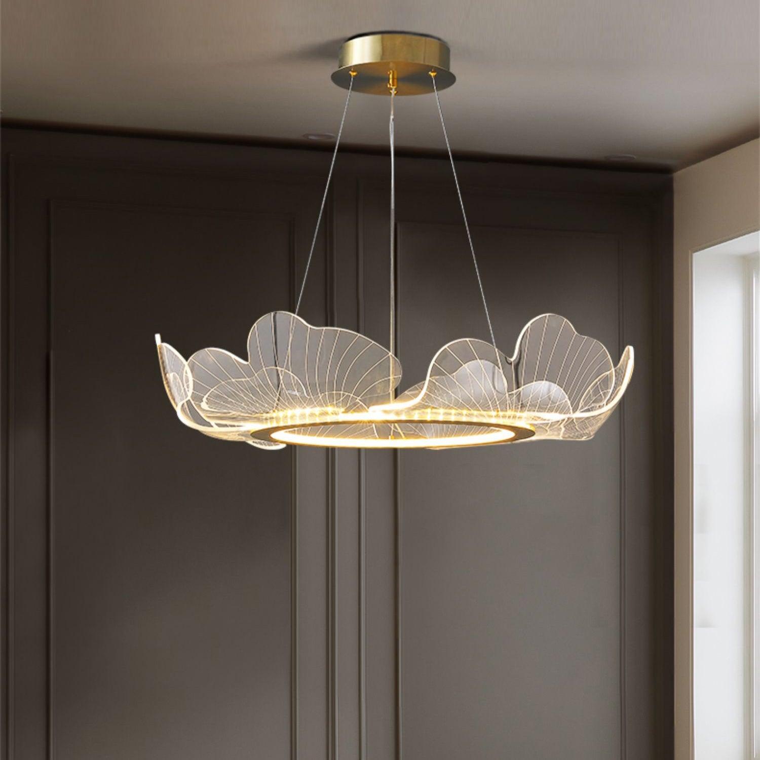 Lustra Pendant Lamp Frosted Acrylic Floral Ring - Letslighting
