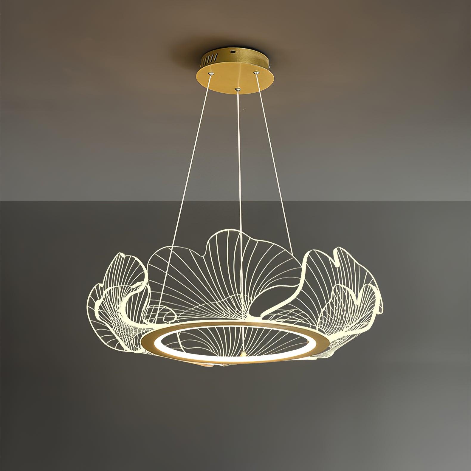 Lustra Pendant Lamp Frosted Acrylic Floral Ring - Letslighting