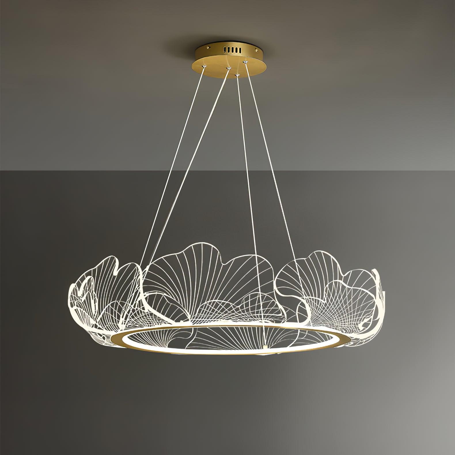 Lustra Pendant Lamp Frosted Acrylic Floral Ring - Letslighting