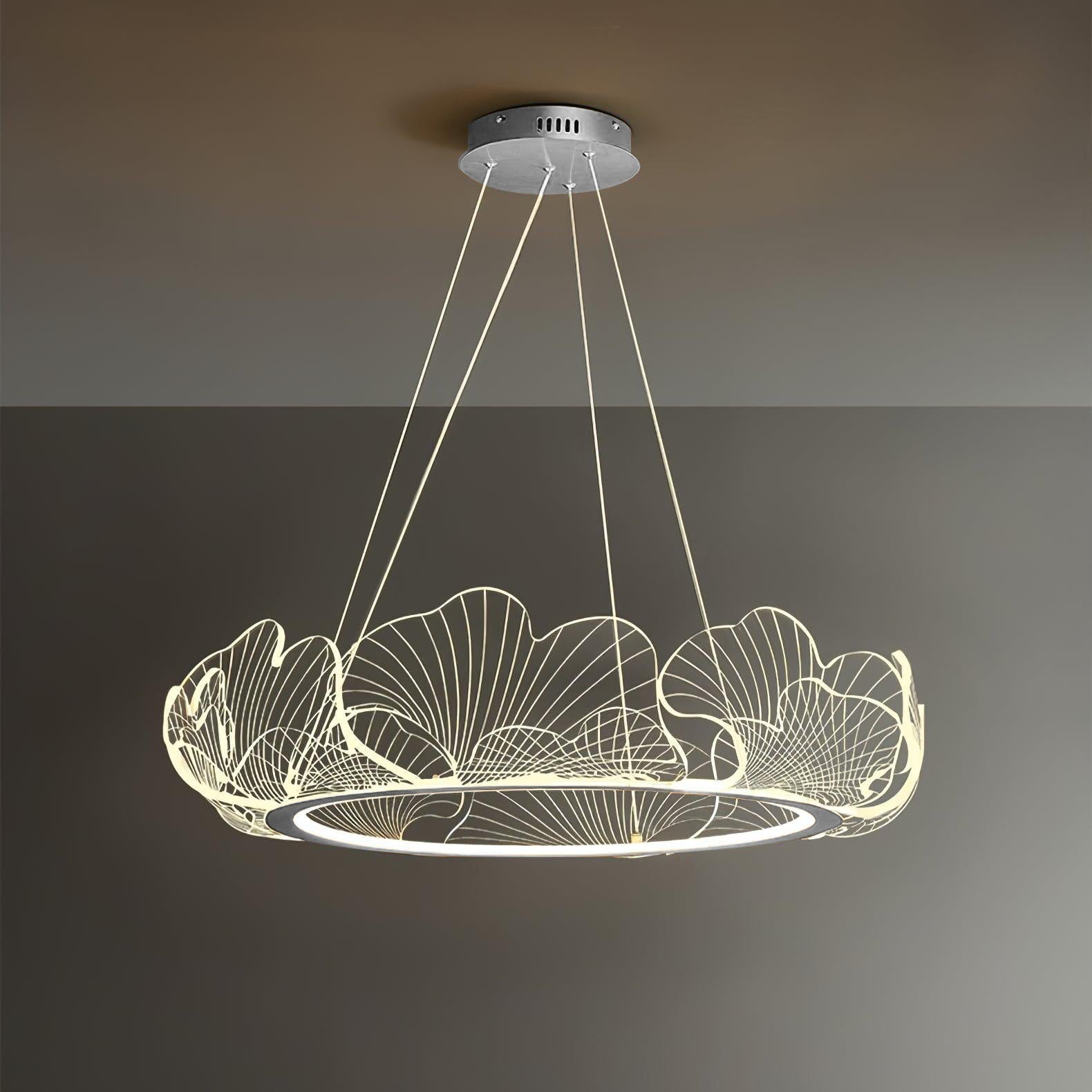 Lustra Pendant Lamp Frosted Acrylic Floral Ring - Letslighting