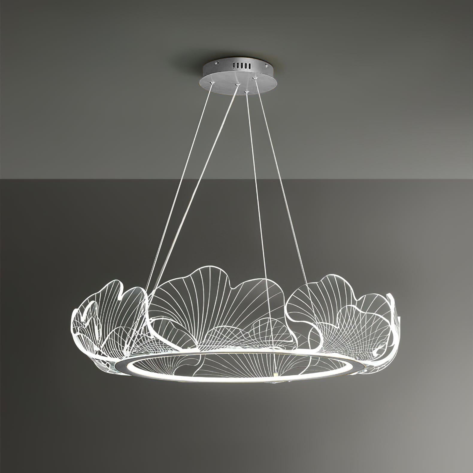 Lustra Pendant Lamp Frosted Acrylic Floral Ring - Letslighting