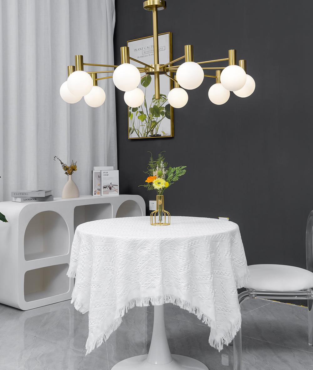 Lustra Chandelier Globe Glass Gold Frame Modern - Letslighting