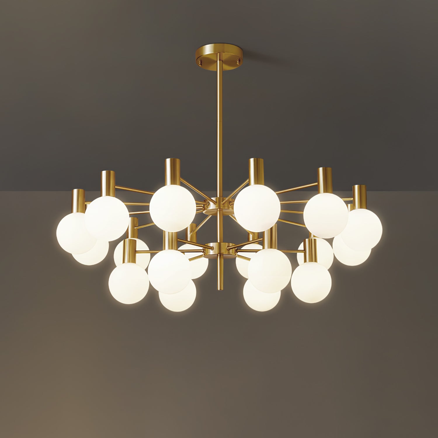 Lustra Chandelier Globe Glass Gold Frame Modern - Letslighting