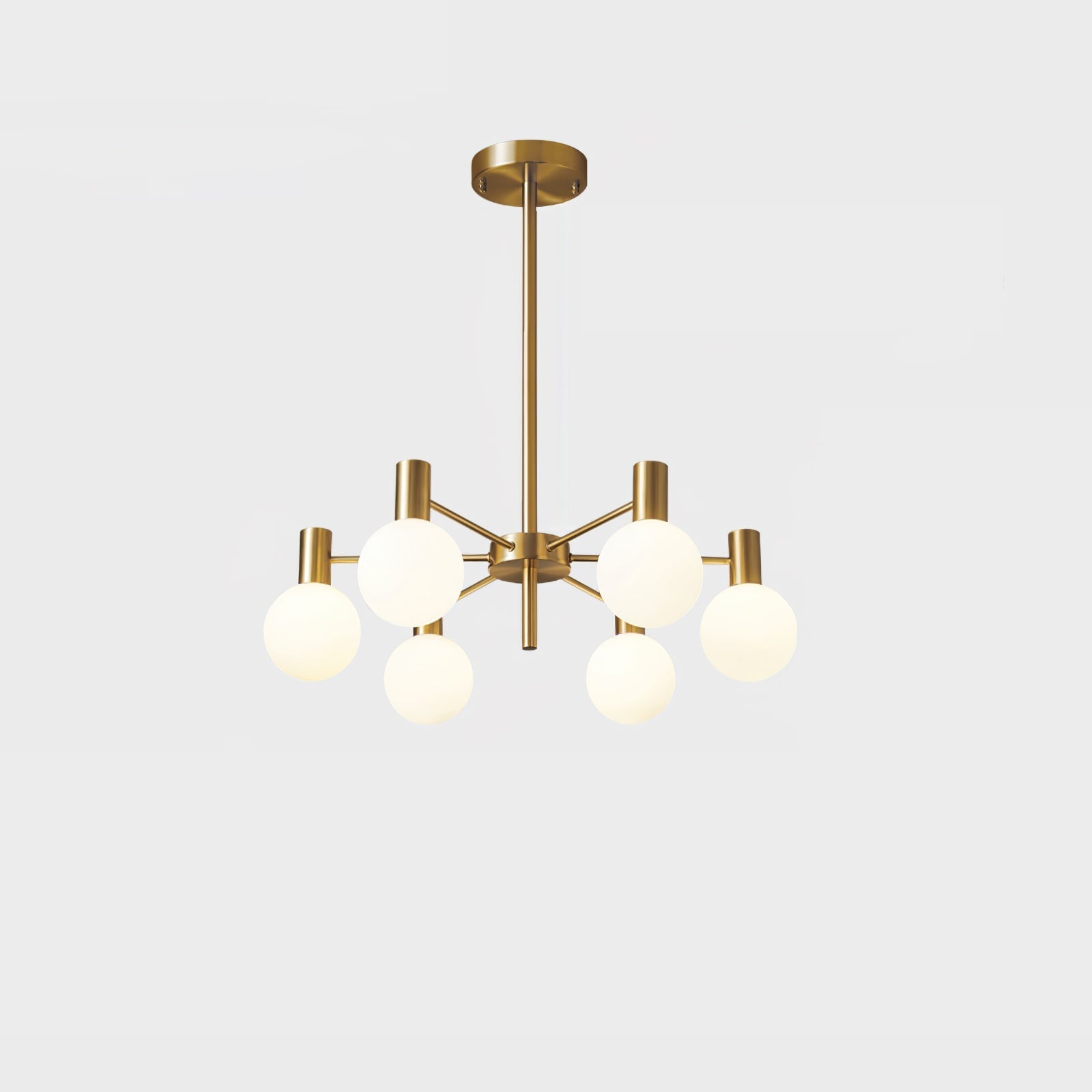 Lustra Chandelier Globe Glass Gold Frame Modern - Letslighting