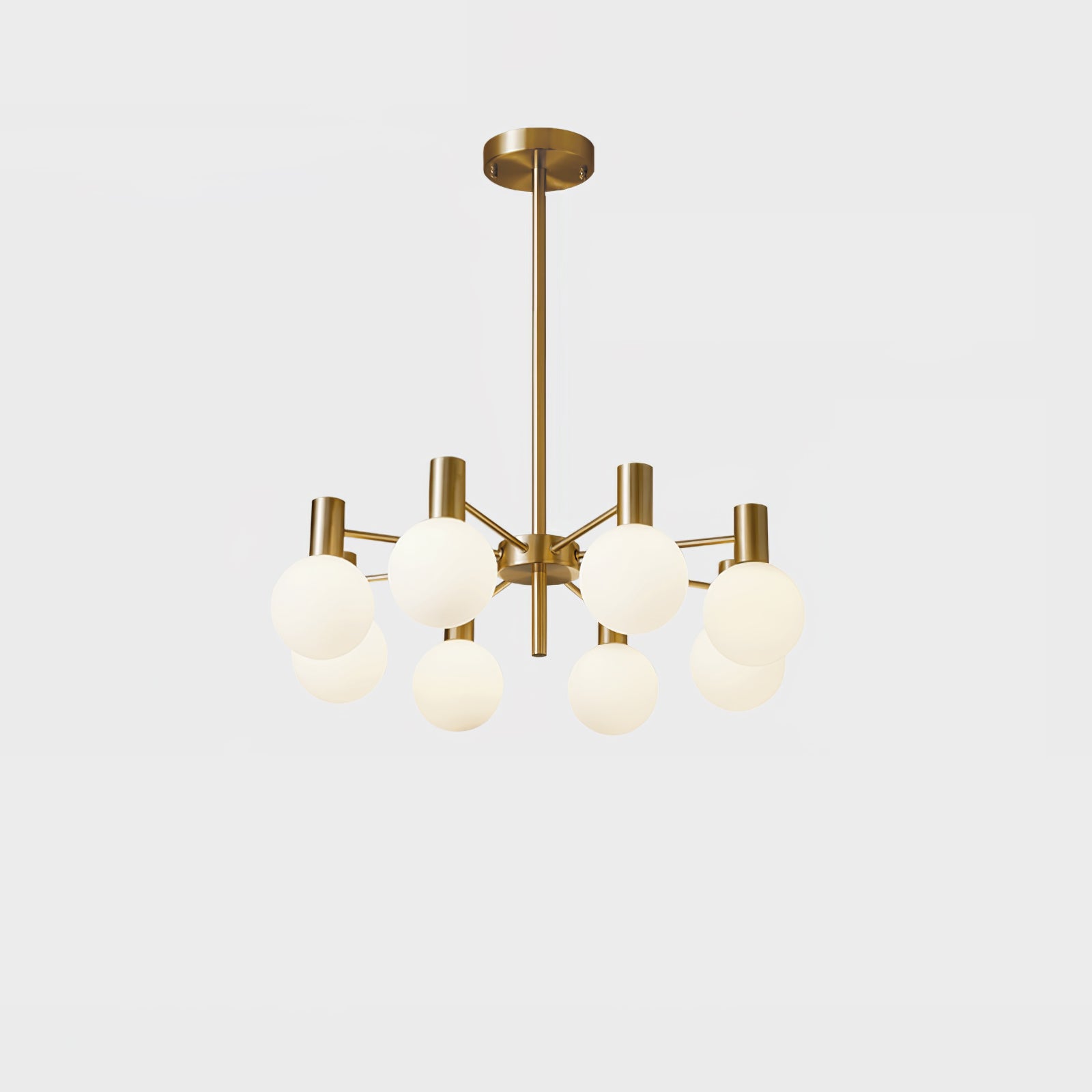 Lustra Chandelier Globe Glass Gold Frame Modern - Letslighting