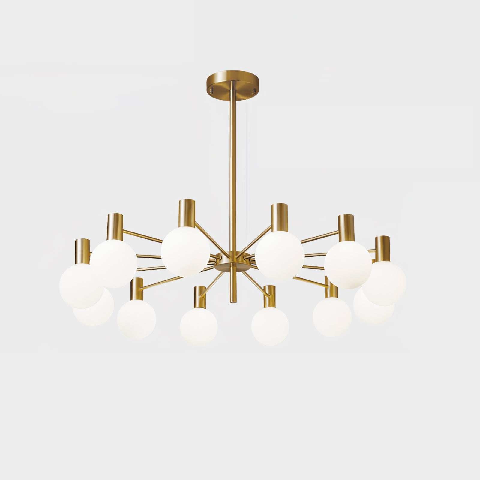 Lustra Chandelier Globe Glass Gold Frame Modern - Letslighting