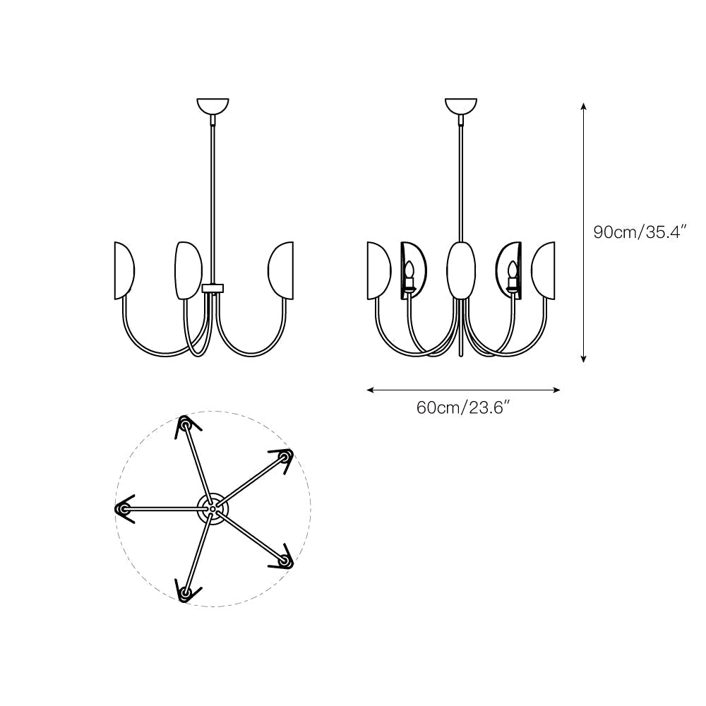 Unoryra Traditional Leaf Brass Fabric Chandelier - Letslighting