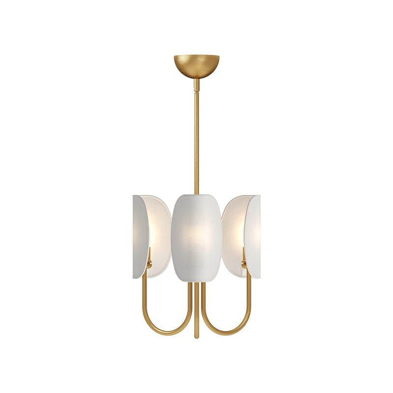 Unoryra Traditional Leaf Brass Fabric Chandelier - Letslighting
