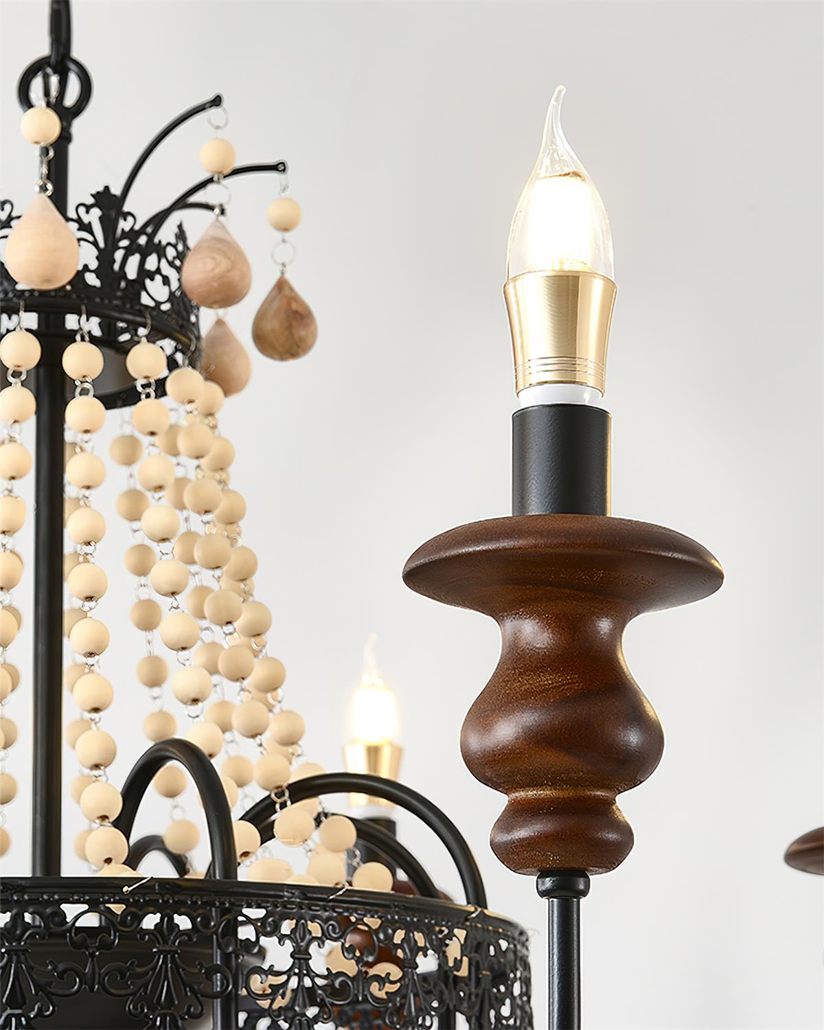 Seraphine Chandelier Beaded Rustic Elegance - Letslighting