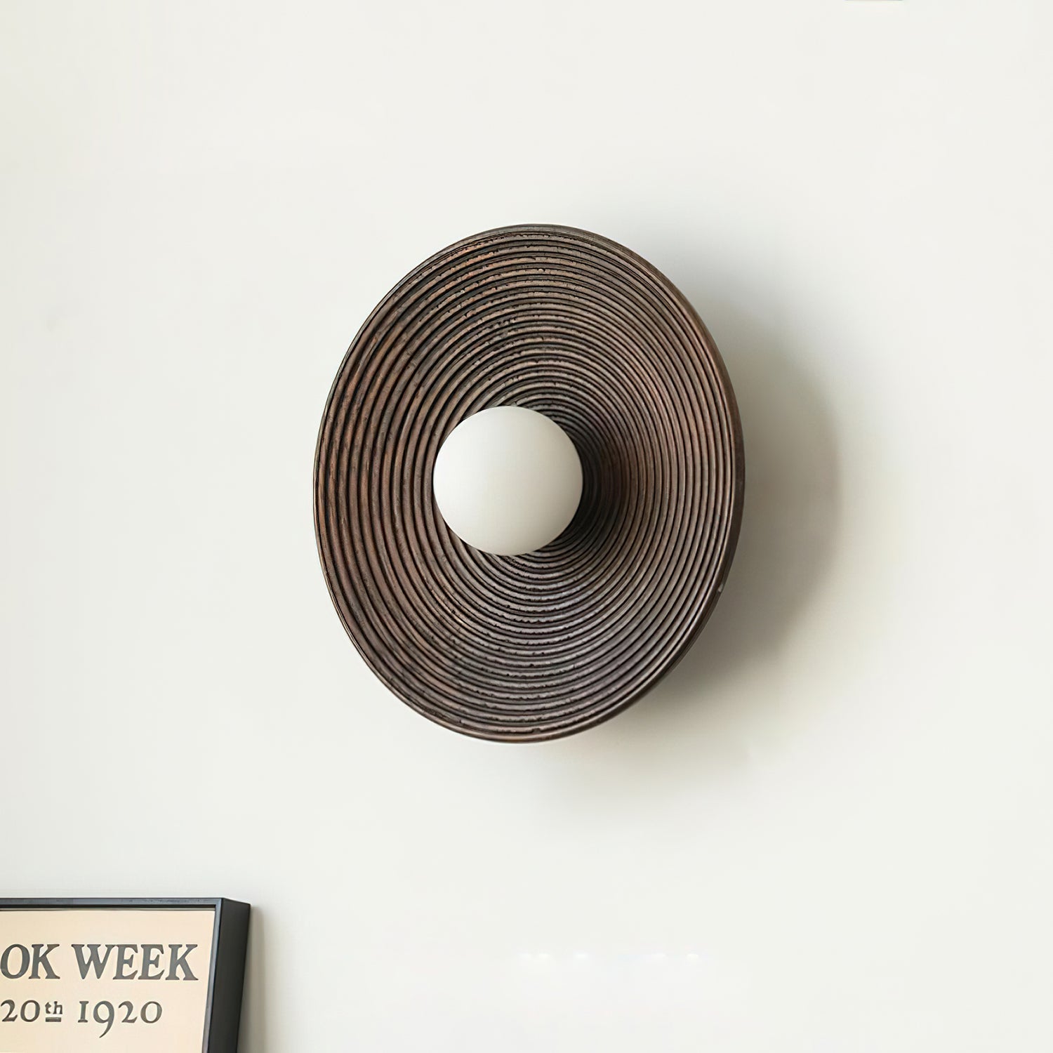 Serena Wall Lamp Wood Round Minimalist - Letslighting