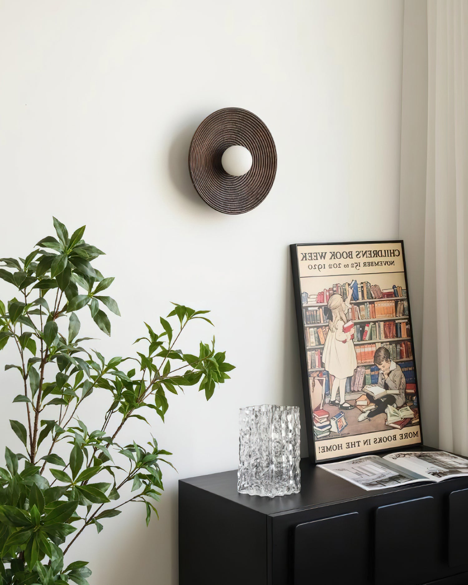 Serena Wall Lamp Wood Round Minimalist - Letslighting