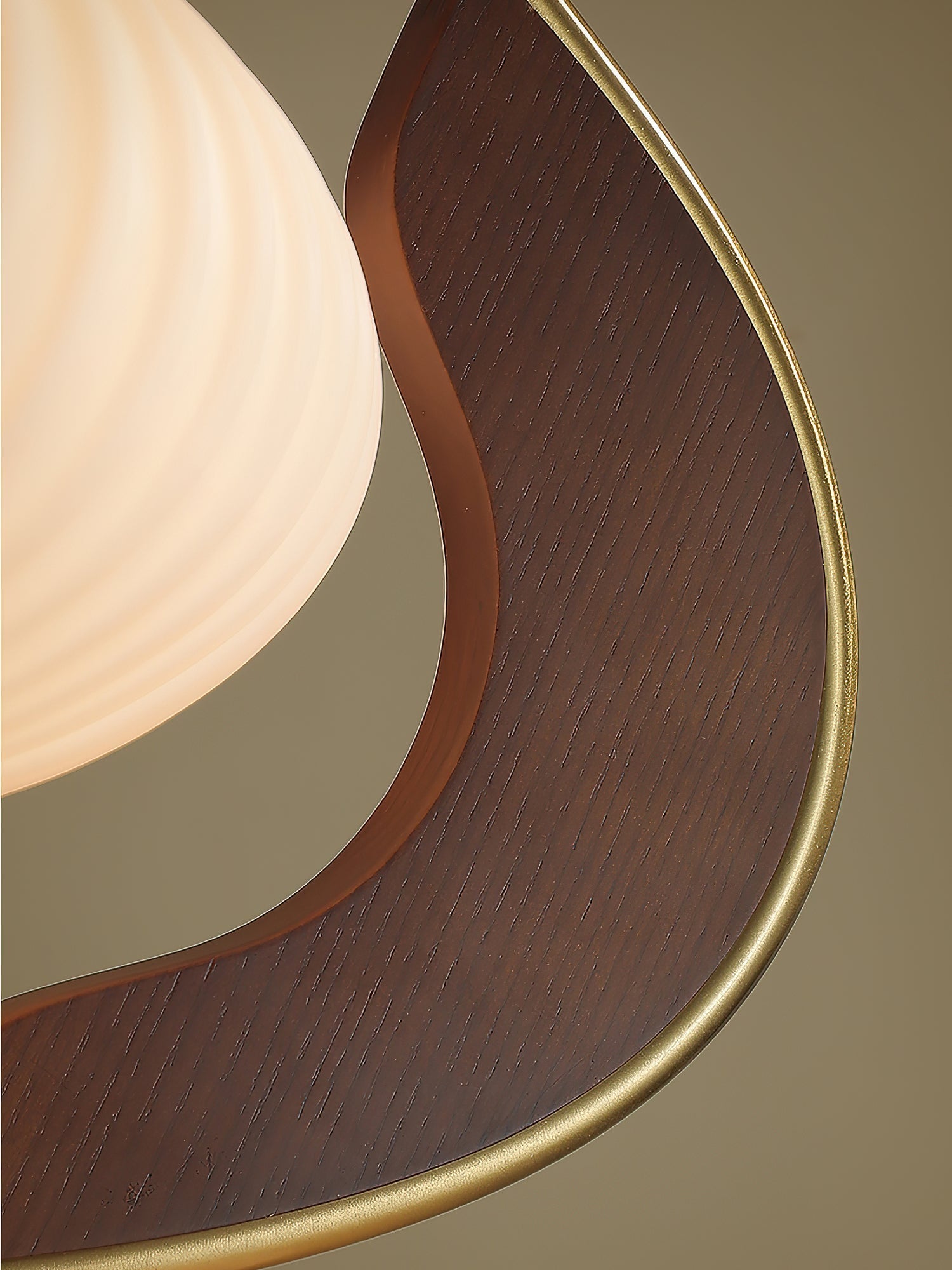 Serenita Modern Wood & Glass Floor Lamp