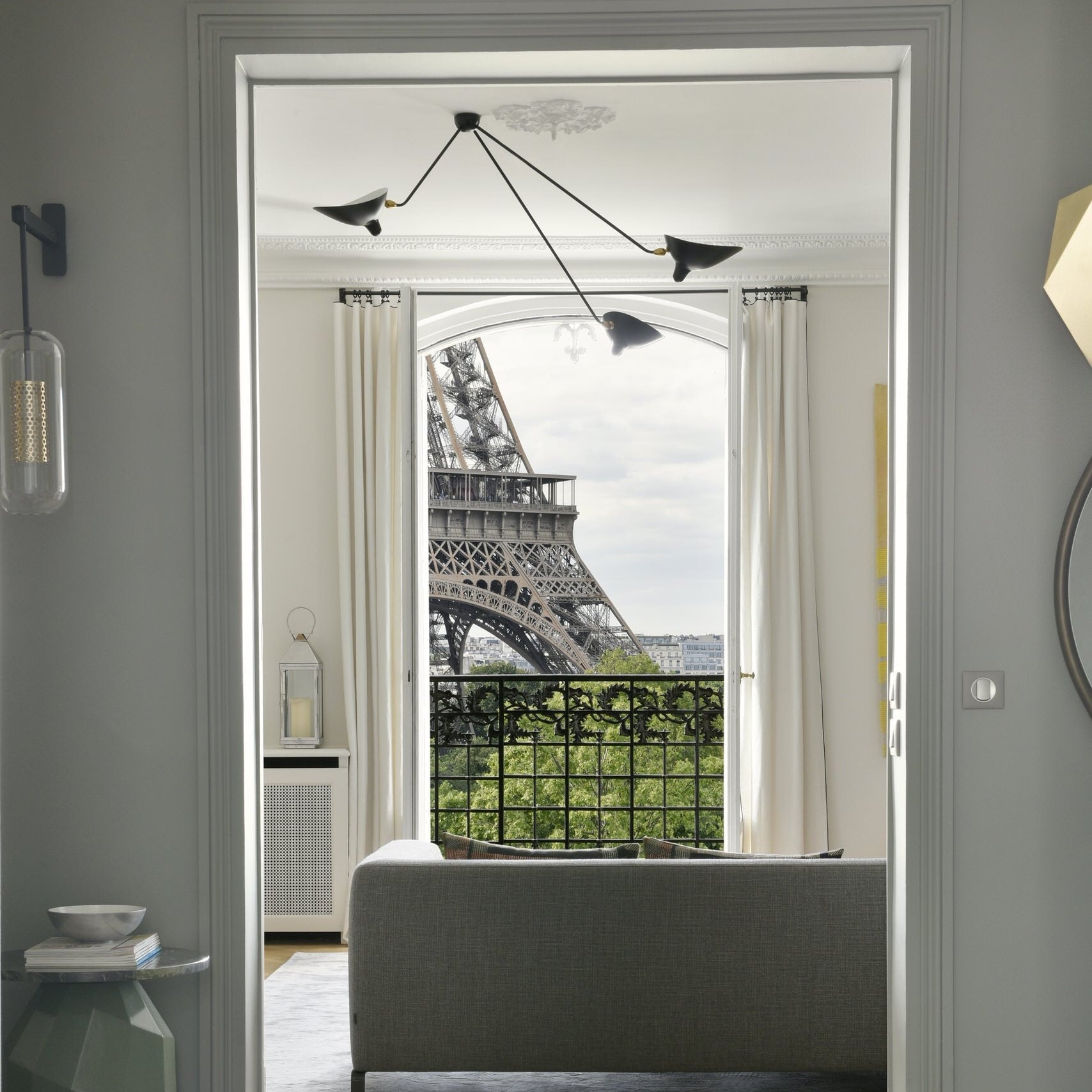 Solara Ceiling Lamp Three Arm Black Sculptural - Letslighting