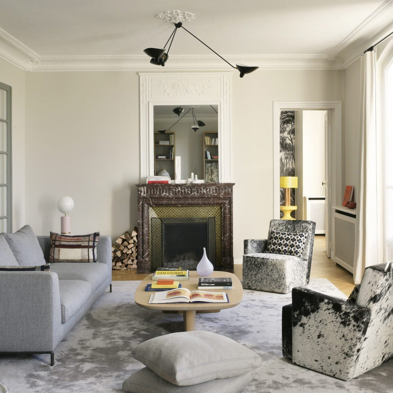 Solara Ceiling Lamp Three Arm Black Sculptural - Letslighting