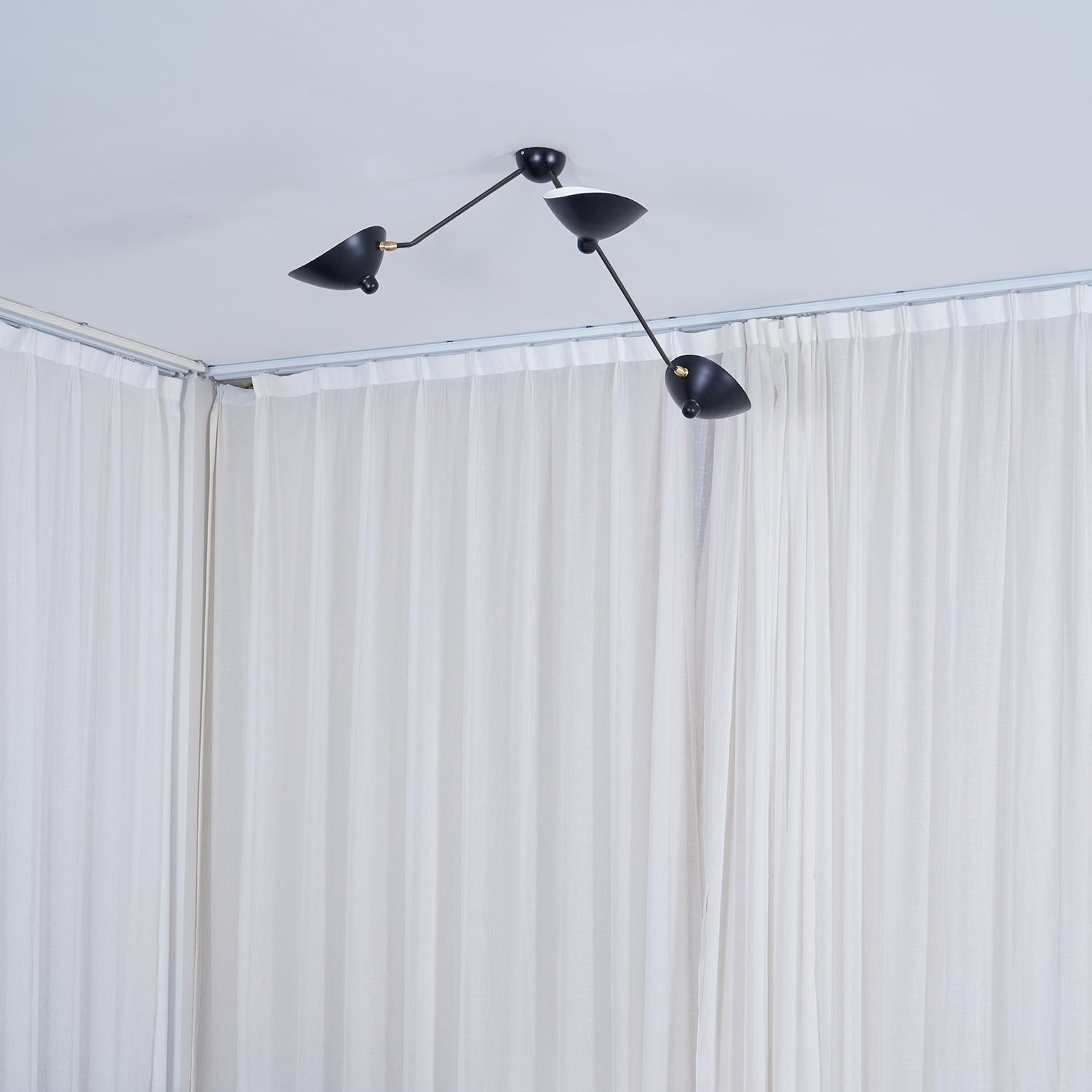 Solara Ceiling Lamp Three Arm Black Sculptural - Letslighting