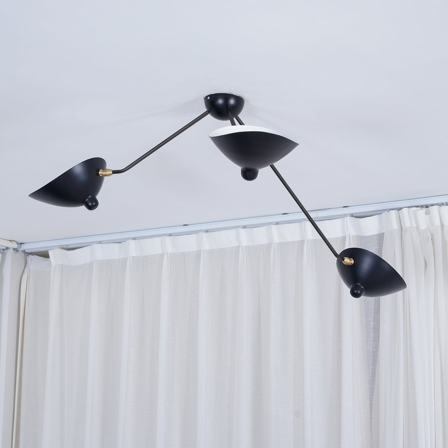 Solara Ceiling Lamp Three Arm Black Sculptural - Letslighting