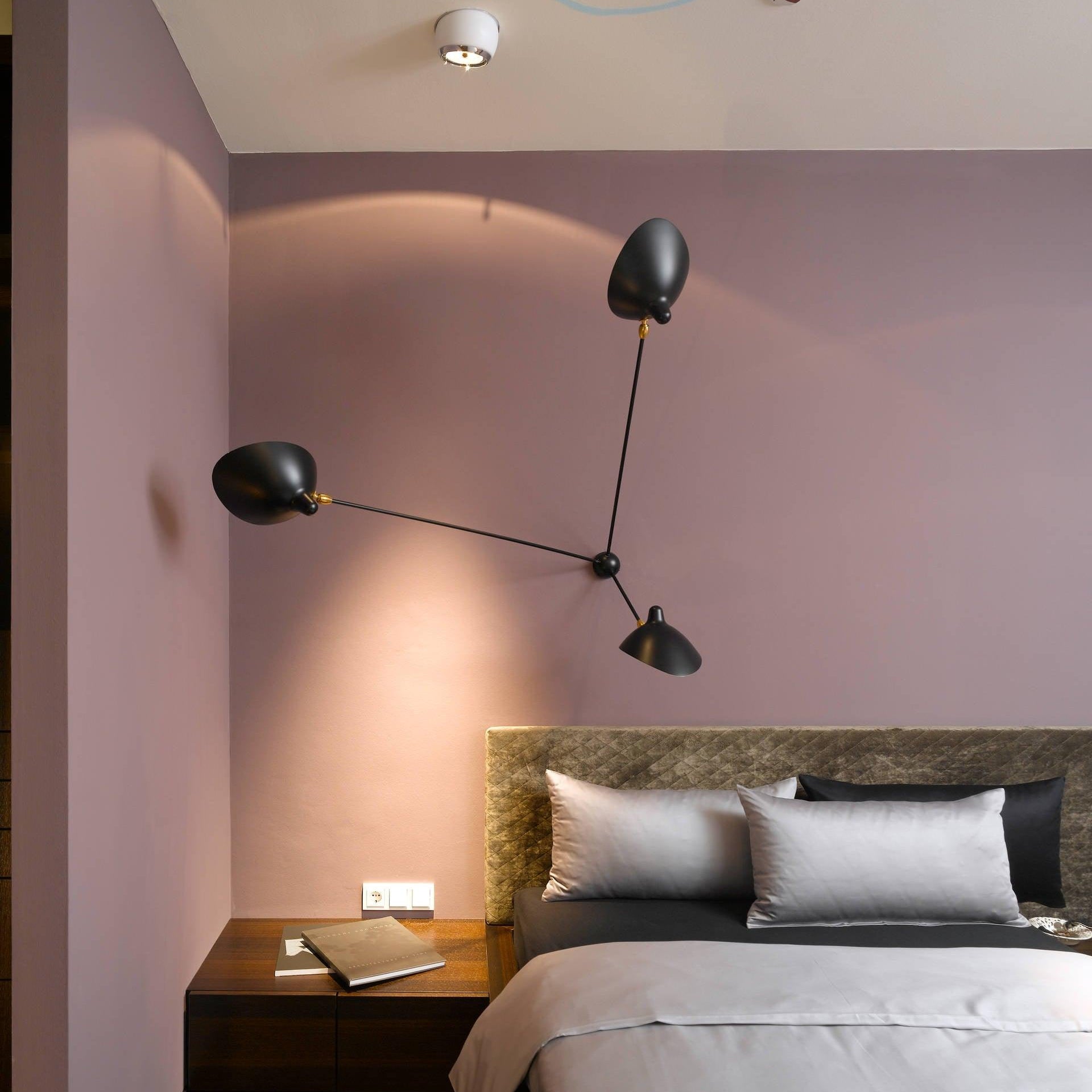 Solara Ceiling Lamp Three Arm Black Sculptural - Letslighting