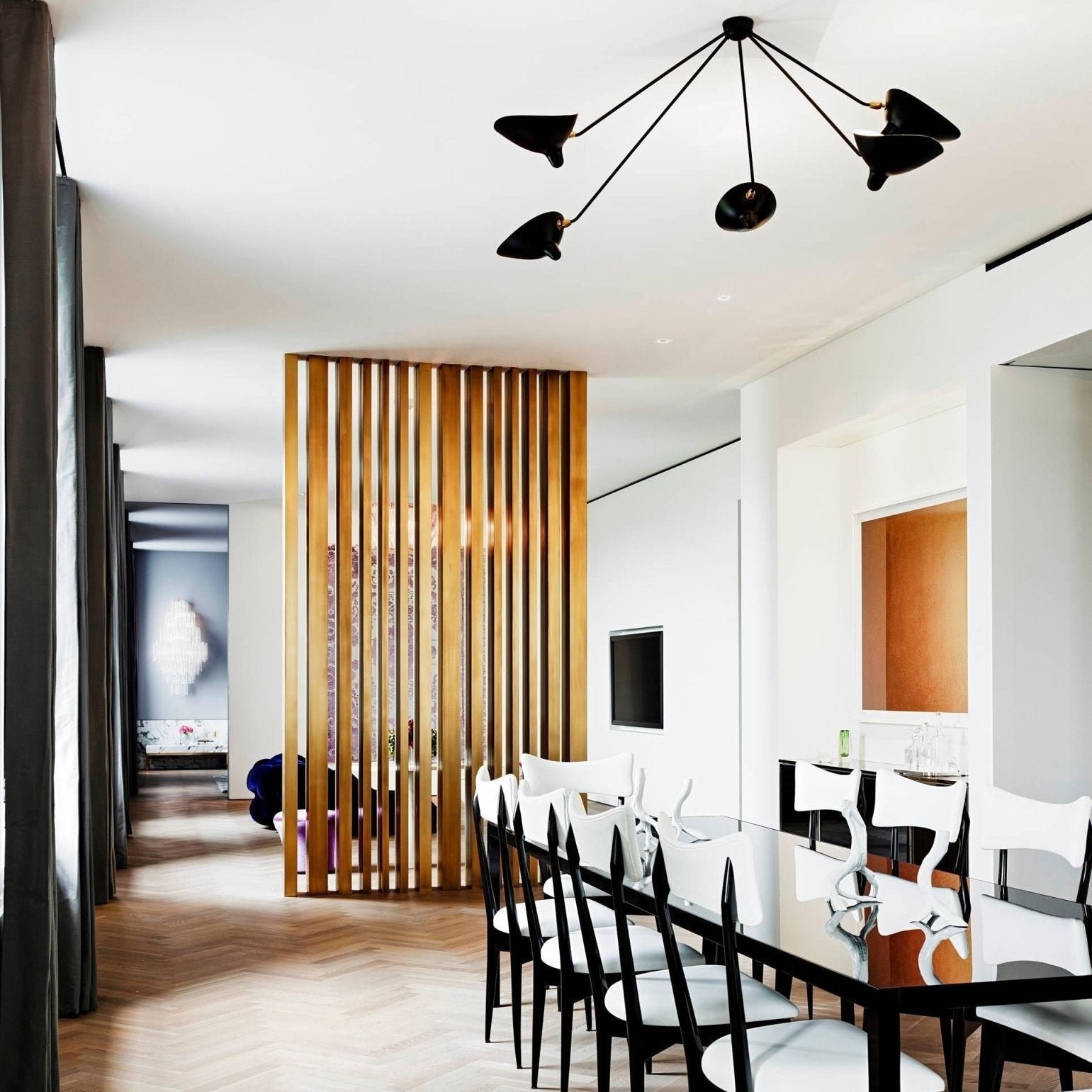 Solara Ceiling Lamp Three Arm Black Sculptural - Letslighting
