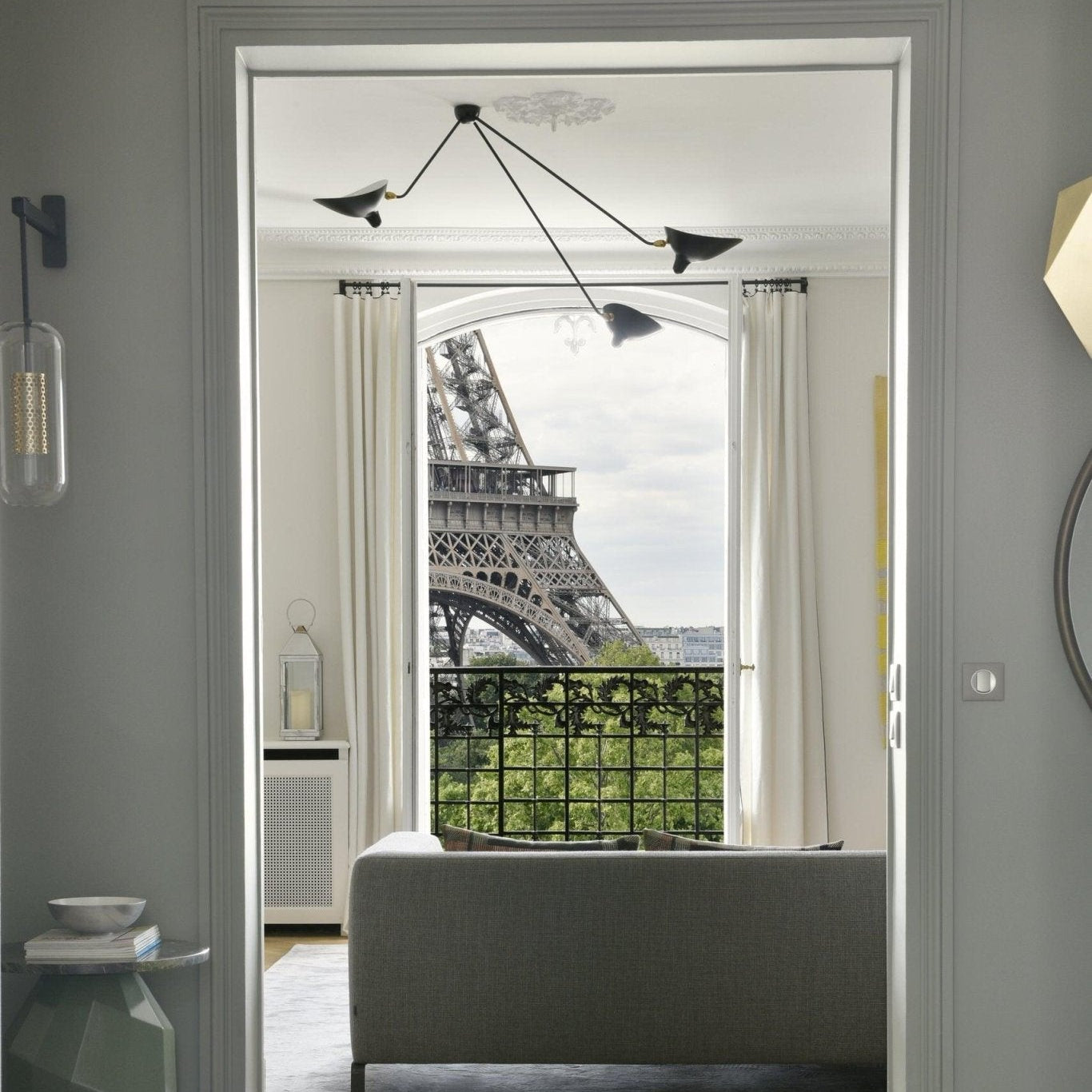 Solara Ceiling Lamp Three Arm Black Sculptural - Letslighting