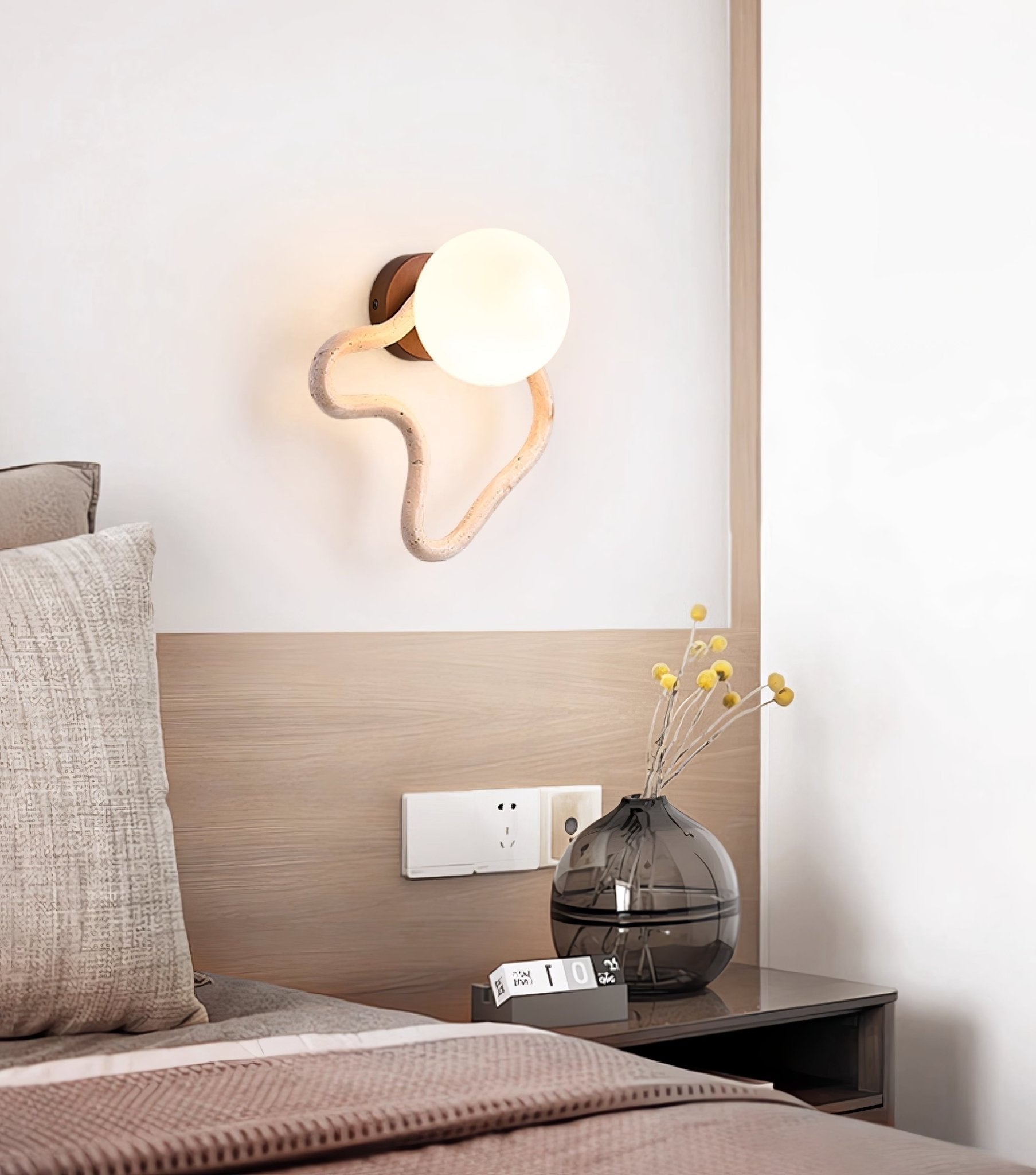 Serpentine Travertine Wall Sconce - Letslighting