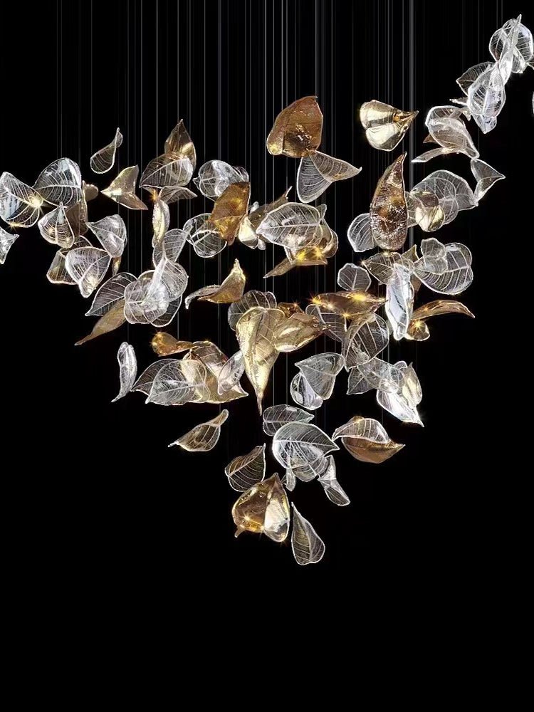 Cesilila Iridescent Leaf Pendant Light Chandelier - Letslighting