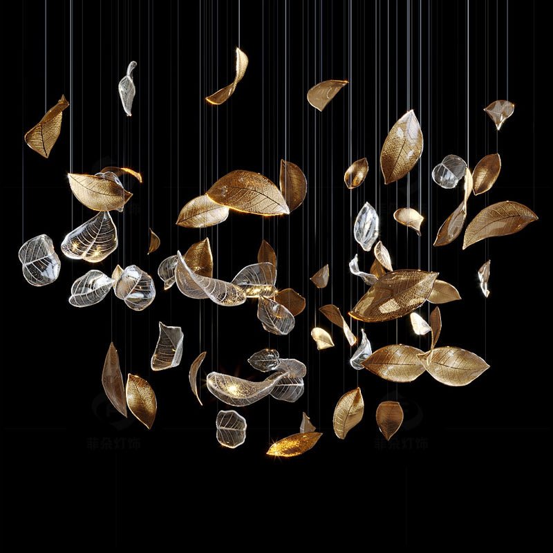 Cesilila Iridescent Leaf Pendant Light Chandelier - Letslighting