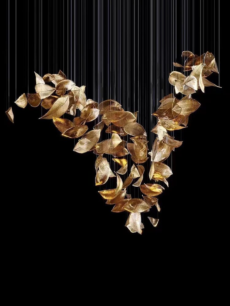 Cesilila Iridescent Leaf Pendant Light Chandelier - Letslighting