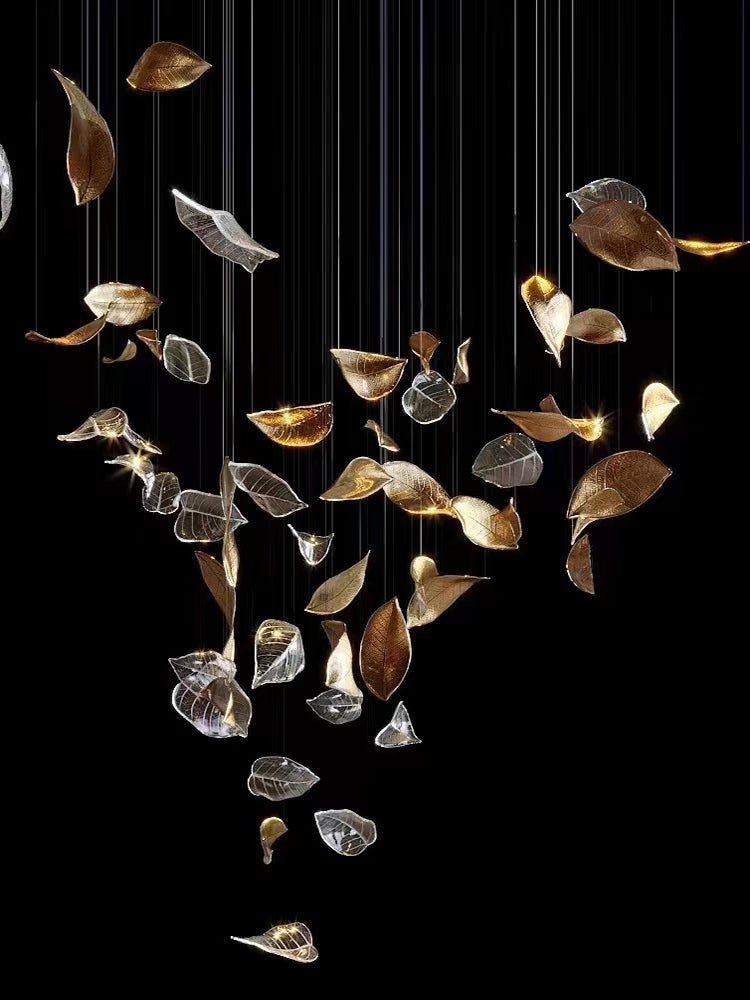 Cesilila Iridescent Leaf Pendant Light Chandelier - Letslighting