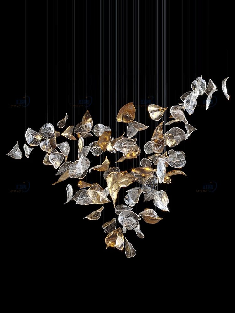 Cesilila Iridescent Leaf Pendant Light Chandelier - Letslighting