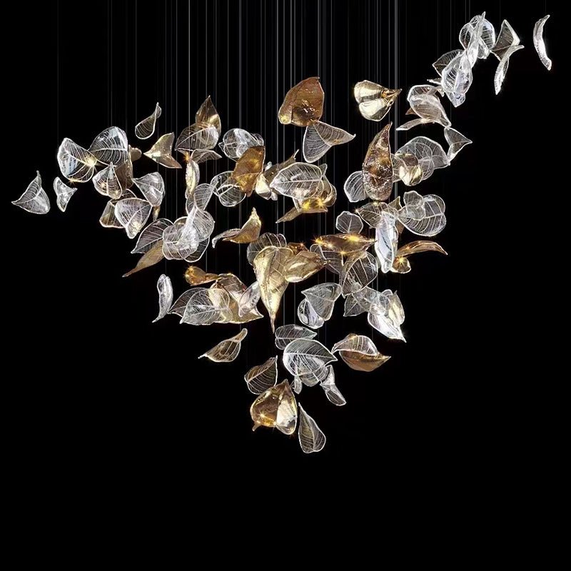 Cesilila Iridescent Leaf Pendant Light Chandelier - Letslighting
