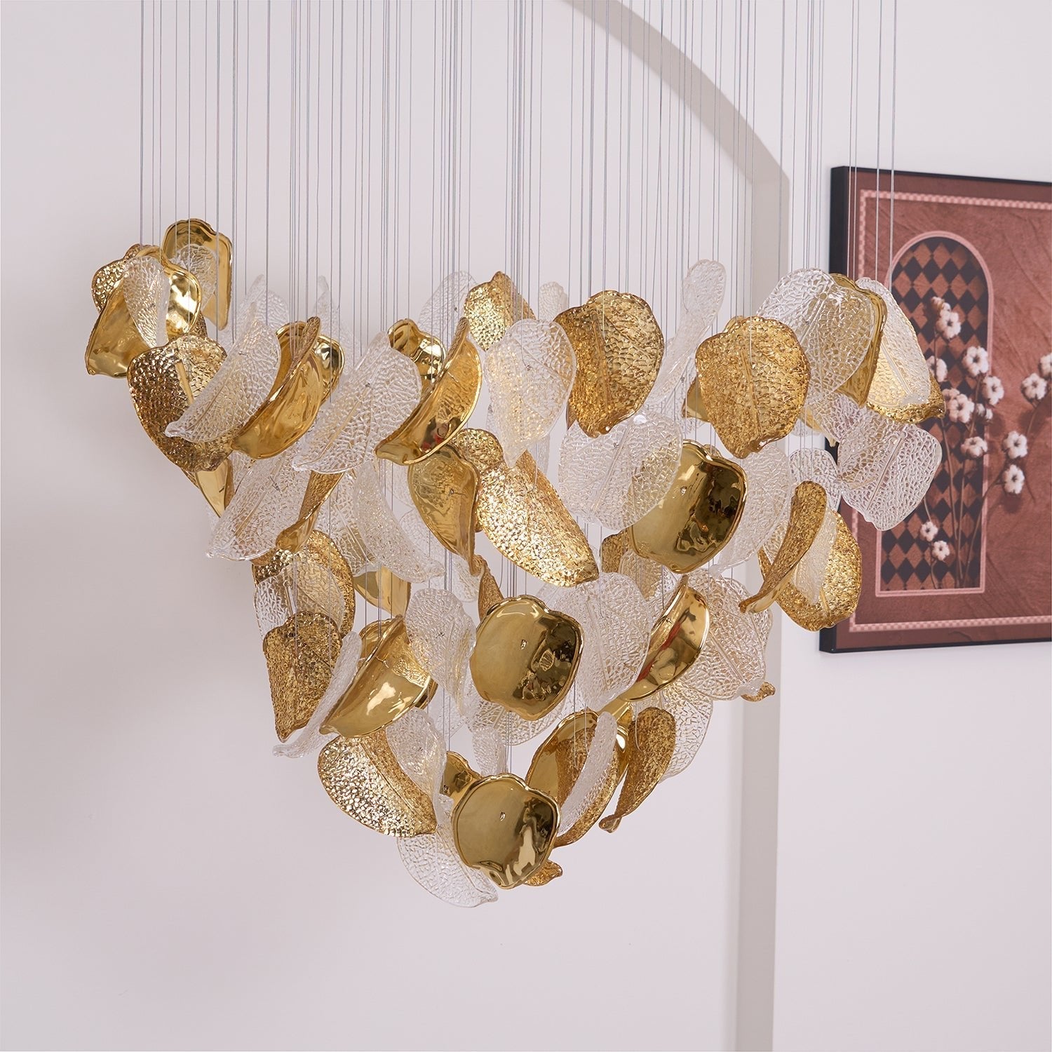 Cesilila Iridescent Leaf Pendant Light Chandelier - Letslighting
