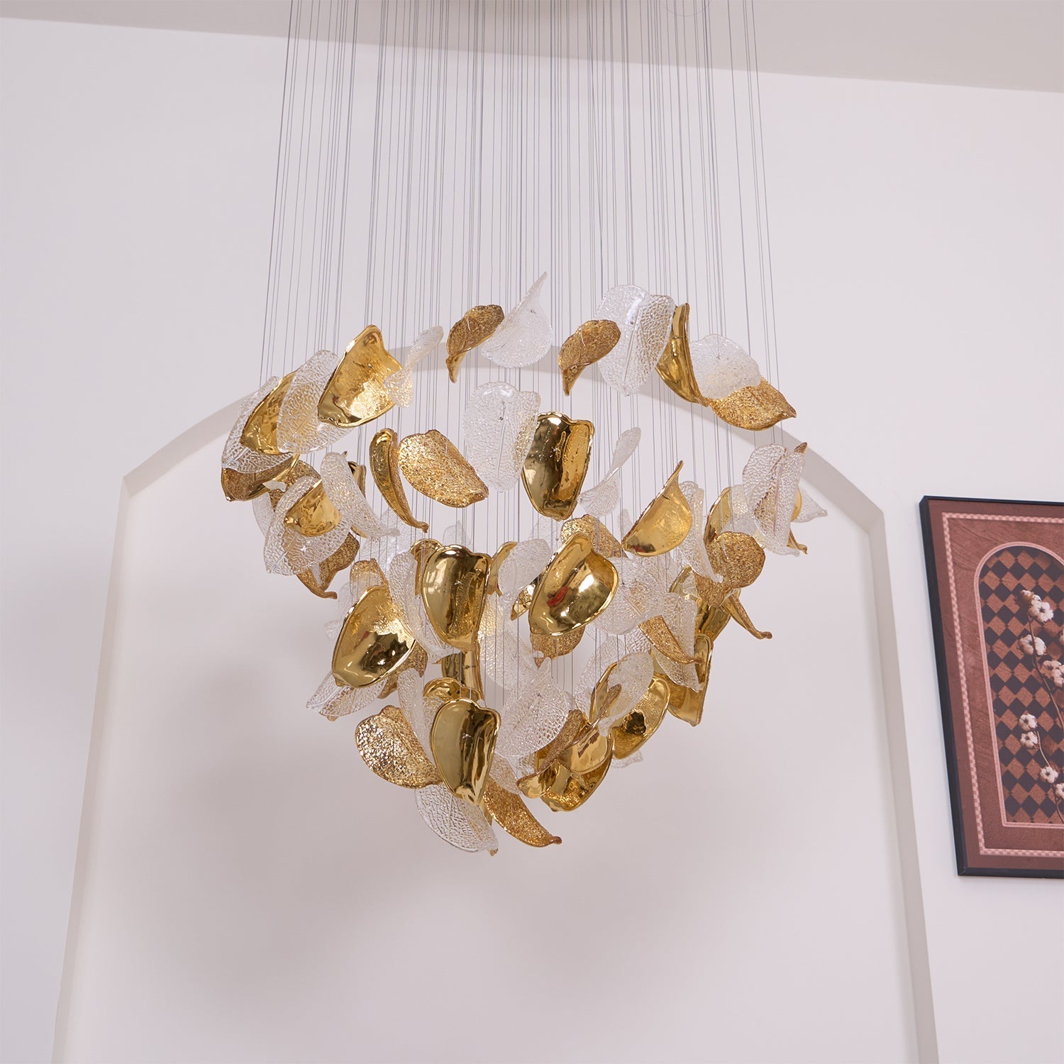 Cesilila Iridescent Leaf Pendant Light Chandelier - Letslighting
