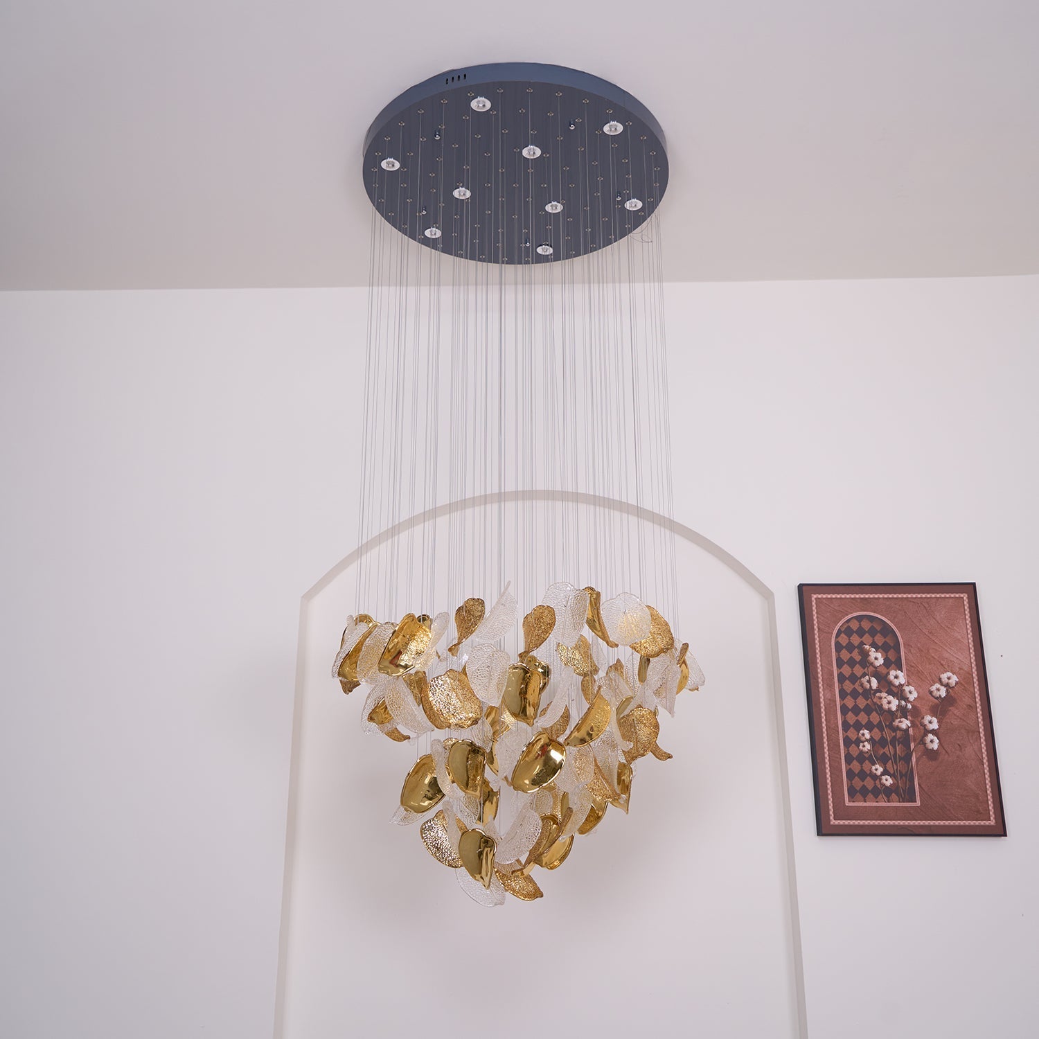 Cesilila Iridescent Leaf Pendant Light Chandelier - Letslighting