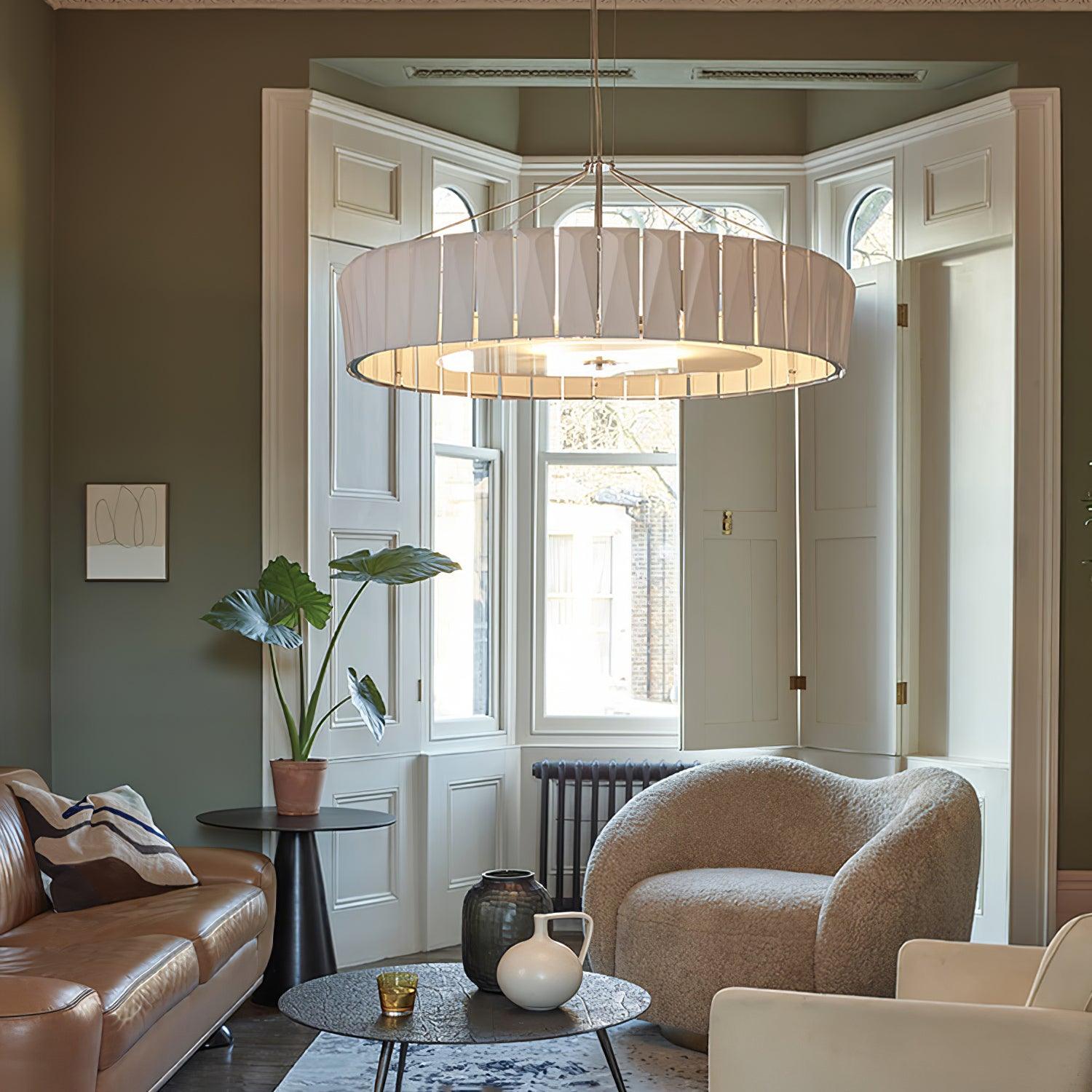 Vaeliora Ribbed Ceramic Pendant Light - Letslighting