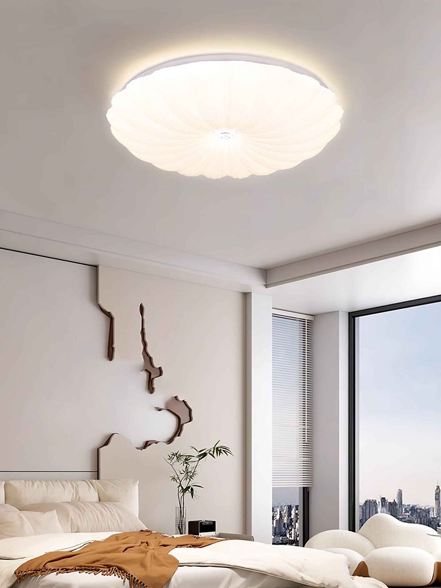 Coloria Nordic Art Shell Round Ceiling Lamp - Letslighting