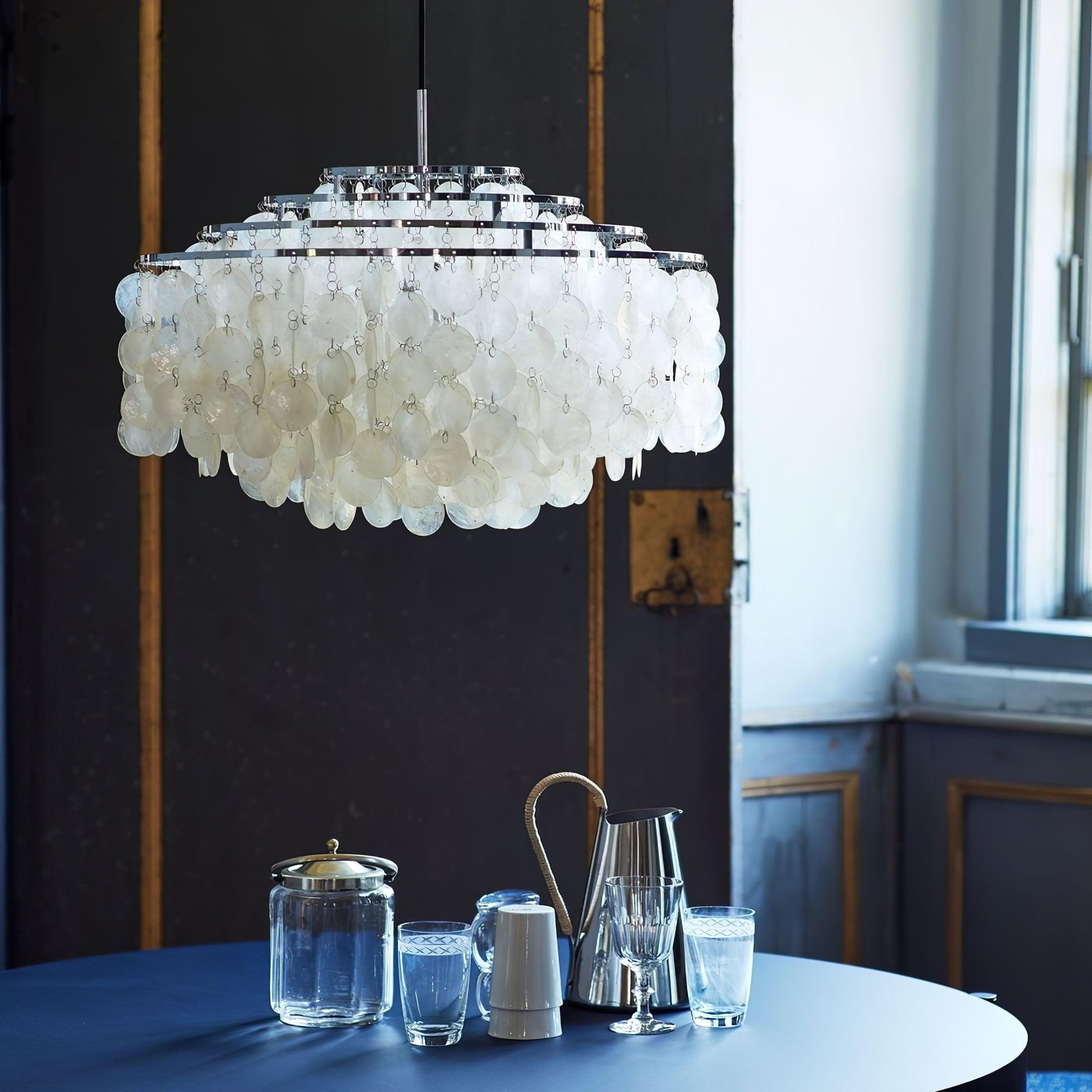 Elios Elegant Capiz Shell Chandelier - Letslighting