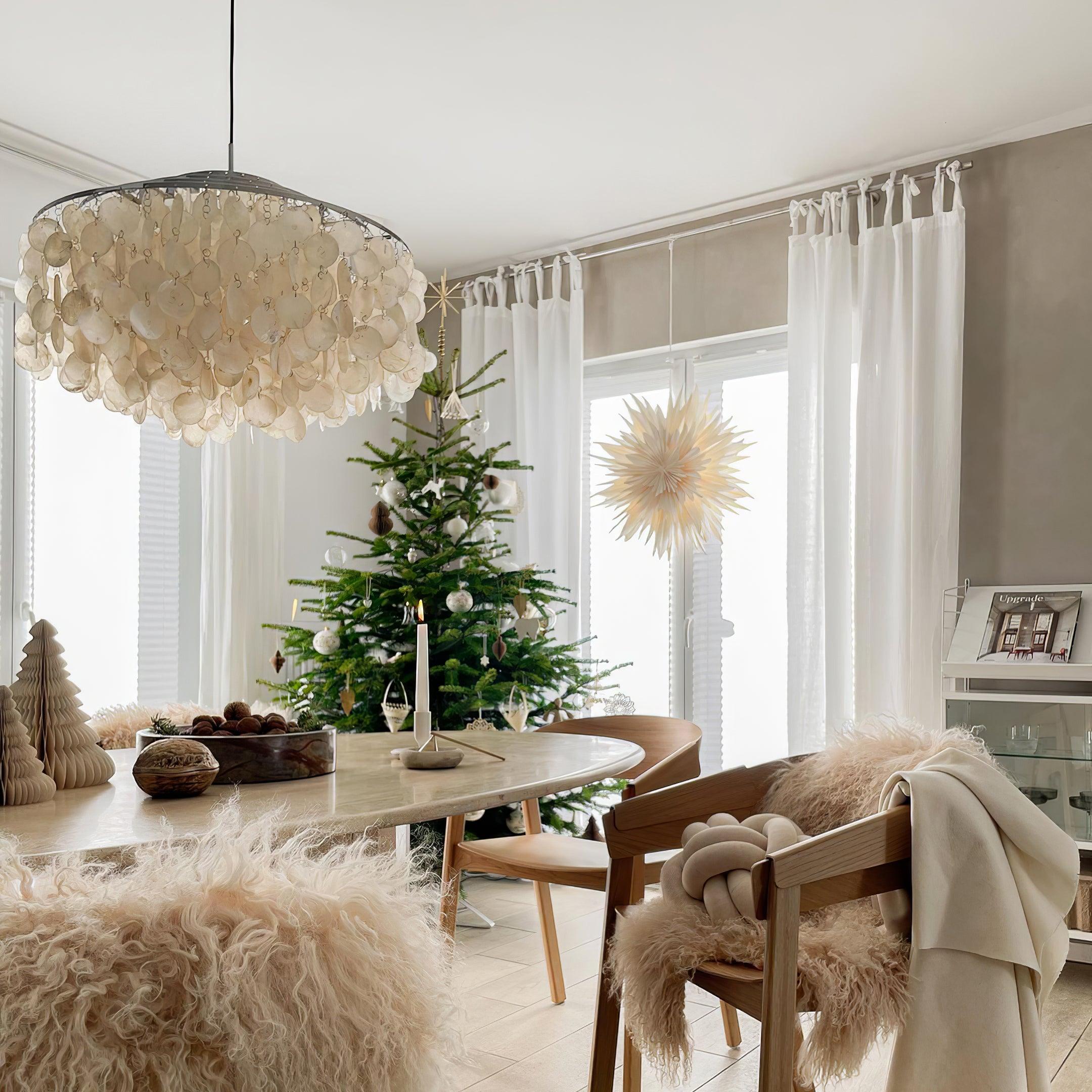 Elios Elegant Capiz Shell Chandelier - Letslighting