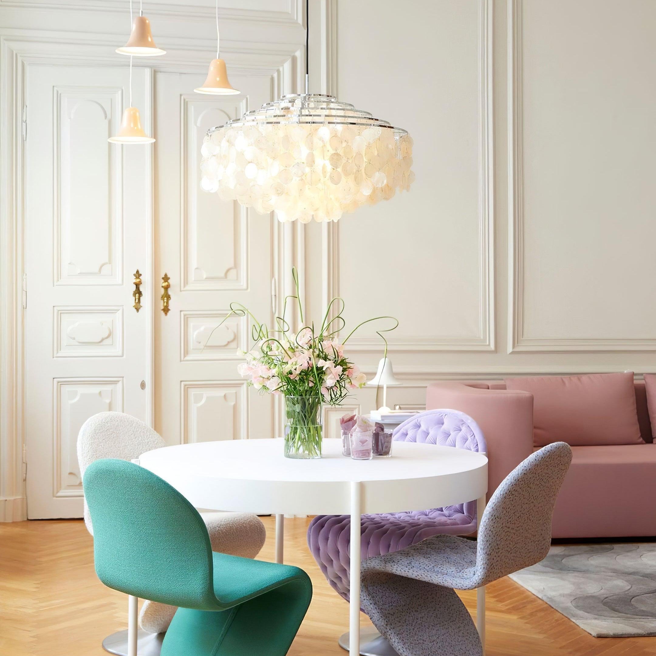 Elios Elegant Capiz Shell Chandelier - Letslighting